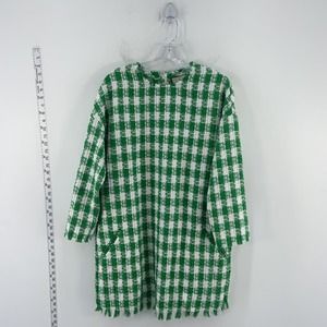 Tuckernuck Green and White Tweed Shift Dress